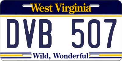 WV license plate DVB507