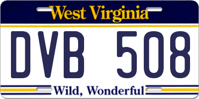 WV license plate DVB508
