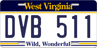 WV license plate DVB511