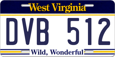 WV license plate DVB512