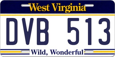 WV license plate DVB513