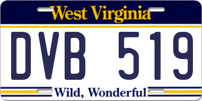WV license plate DVB519