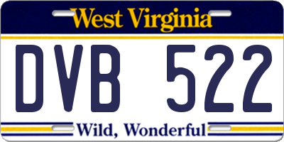 WV license plate DVB522