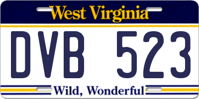 WV license plate DVB523