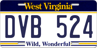 WV license plate DVB524