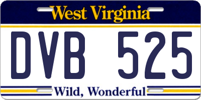 WV license plate DVB525