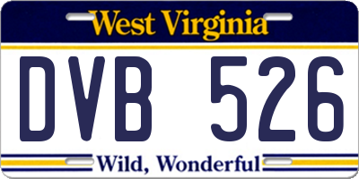 WV license plate DVB526