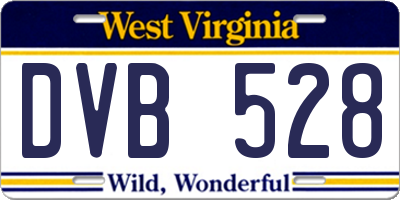 WV license plate DVB528