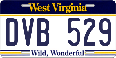 WV license plate DVB529