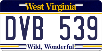 WV license plate DVB539