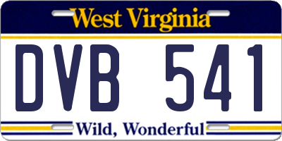 WV license plate DVB541
