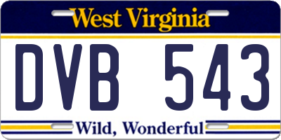 WV license plate DVB543