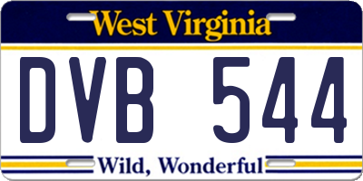 WV license plate DVB544