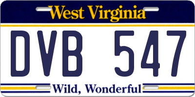 WV license plate DVB547