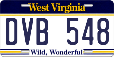 WV license plate DVB548