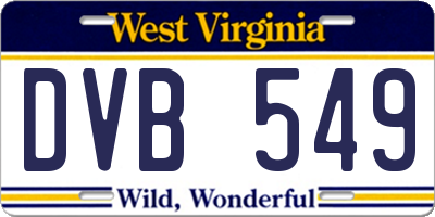 WV license plate DVB549