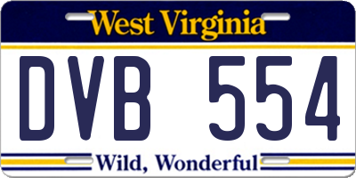 WV license plate DVB554