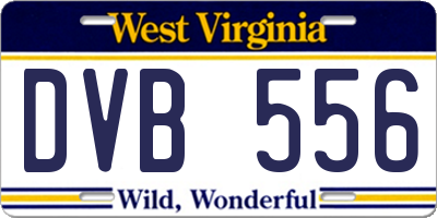 WV license plate DVB556