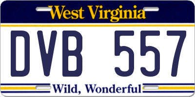 WV license plate DVB557