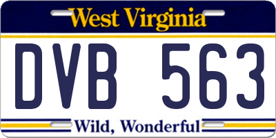 WV license plate DVB563