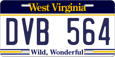WV license plate DVB564