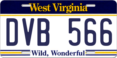 WV license plate DVB566