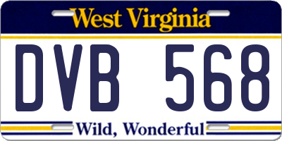 WV license plate DVB568