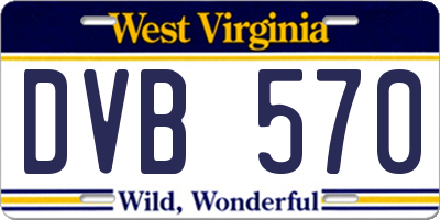 WV license plate DVB570