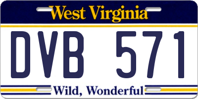 WV license plate DVB571