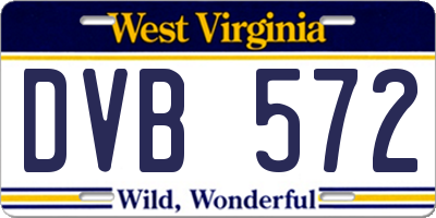 WV license plate DVB572