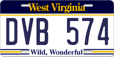 WV license plate DVB574