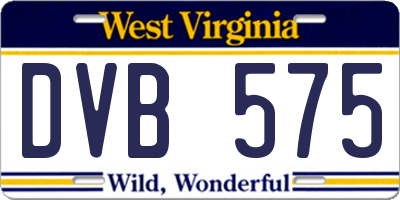 WV license plate DVB575