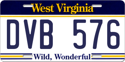 WV license plate DVB576