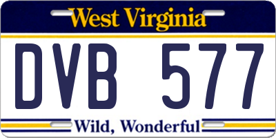 WV license plate DVB577