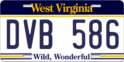 WV license plate DVB586