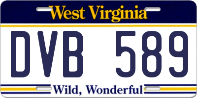 WV license plate DVB589