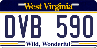 WV license plate DVB590