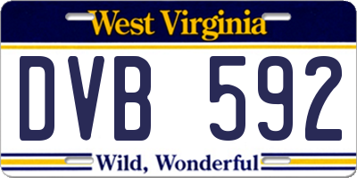 WV license plate DVB592
