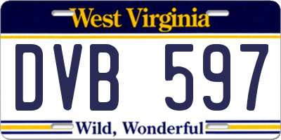 WV license plate DVB597