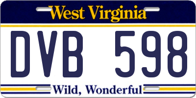 WV license plate DVB598