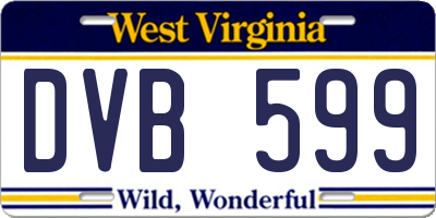 WV license plate DVB599