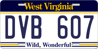 WV license plate DVB607