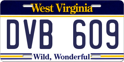 WV license plate DVB609