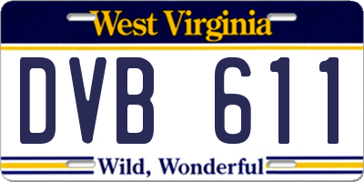 WV license plate DVB611