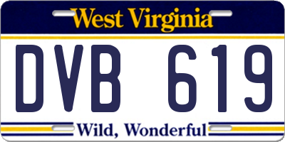 WV license plate DVB619