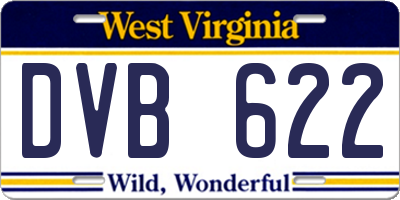 WV license plate DVB622