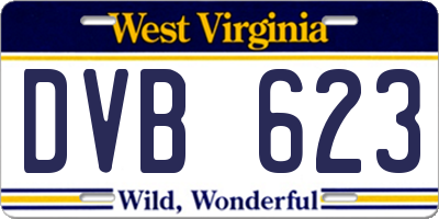 WV license plate DVB623