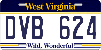 WV license plate DVB624
