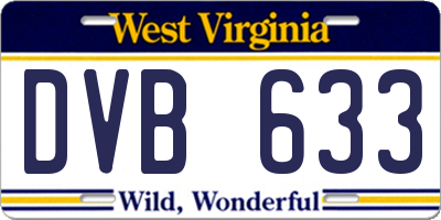 WV license plate DVB633