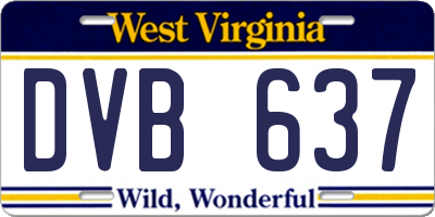 WV license plate DVB637